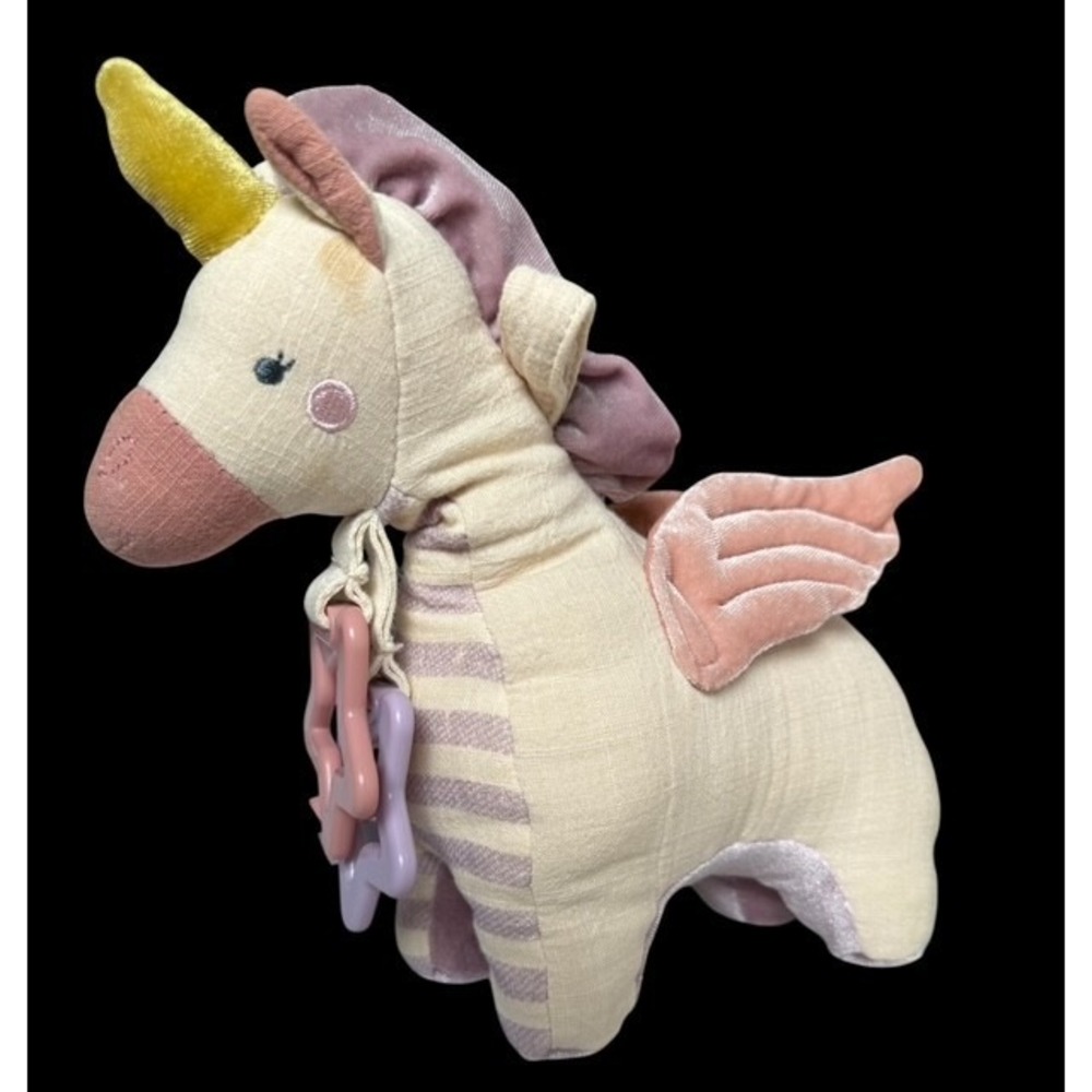 Itzy Ritzy Link Love Unicorn Baby Plush Sensory Toy Rattle Jingle Crinkle 8" - Picture 3 of 5